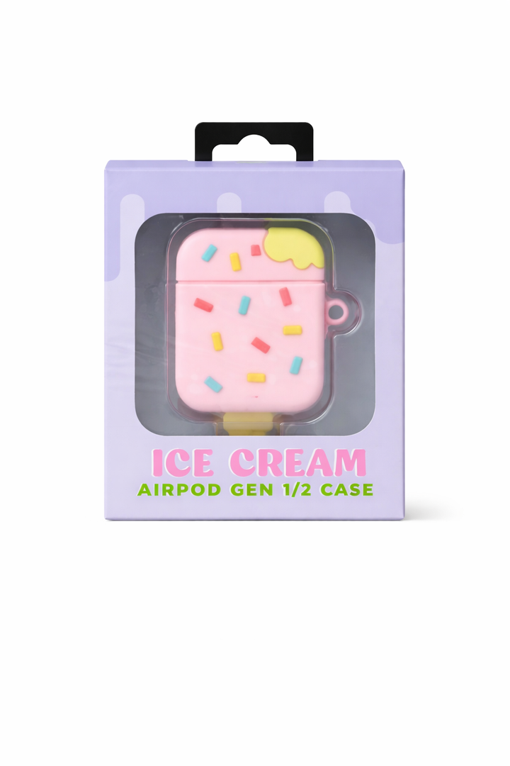 Ice Cream Case Compatible with AirPods Pro 2 Case, Carabiner Included, Supports Wireless Charging, Full Protection, 2 Pack 