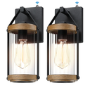 LONEDRUID 2 Pack Dusk to Dawn Outdoor Wall Light Fixtures Photocell Sensor Exterior Lantern Sconce Lighting Waterproof Outside Wall Mount Lamp for House Patio Garage Entryway Doorway