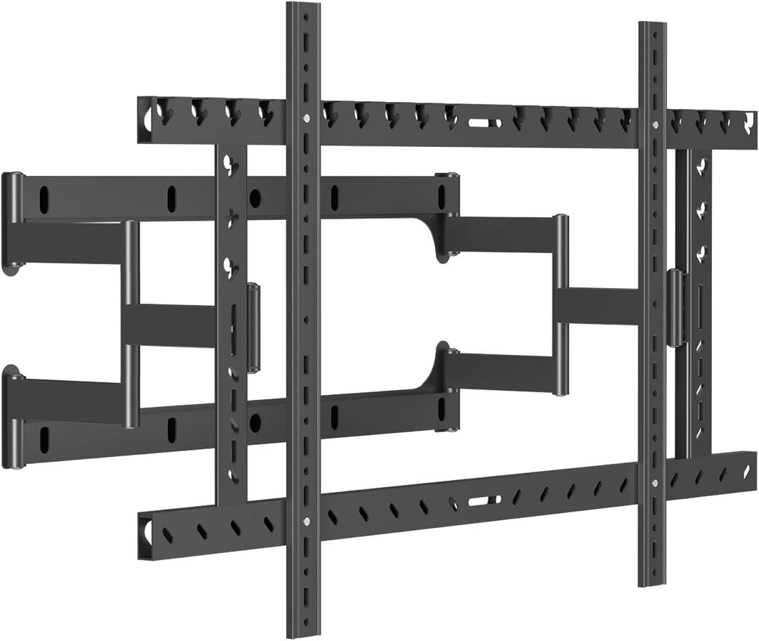98 Heavy Duty 75 85 86 100 110 120 inch TV Wall Mount Slim Extra Large Screen Recessed for Flat and Curved, Extended Arm Swivel Mount, Max VESA 1000x600mm, Up to 176.4lbs