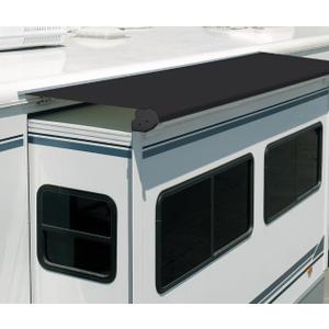 RV Slide Out Awning Fabric Replacement - 18.5oz Heavy Duty Universal and Weather Resistant Slide Topper Canopy for 5th Wheel RVs, Campers, Motorhomes, Black (110'' Fabric Only) (Obsidian)