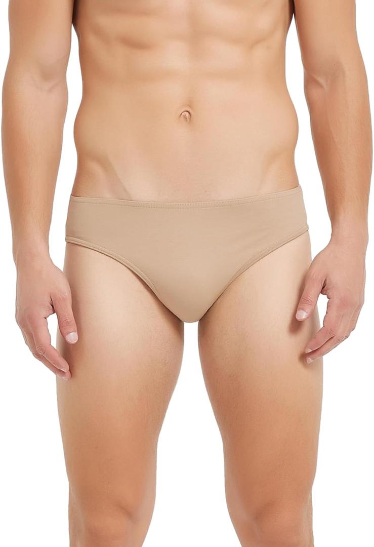 Dance Belt Men Full Seat Bulge Hiding Brief for Ballet and Cosplay, Male Dancewear (Medium, Nude)