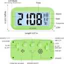 Night Light Digital Alarm Clock Battery Operated with Indoor Temperature, Desk Small Clock,Snooze Model,12/24H Display for Bedrooms Heavy Sleepers Kids Travel Bathroom Green