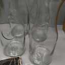 NETANY Set of 4 Glass Carafe with Lid, 1 Liter Beverage Serveware Carafe, Clear Glass Pitcher for Mimosa Bar, Brunch, Cold Water, Juice, Milk, Iced Tea, Lemonade