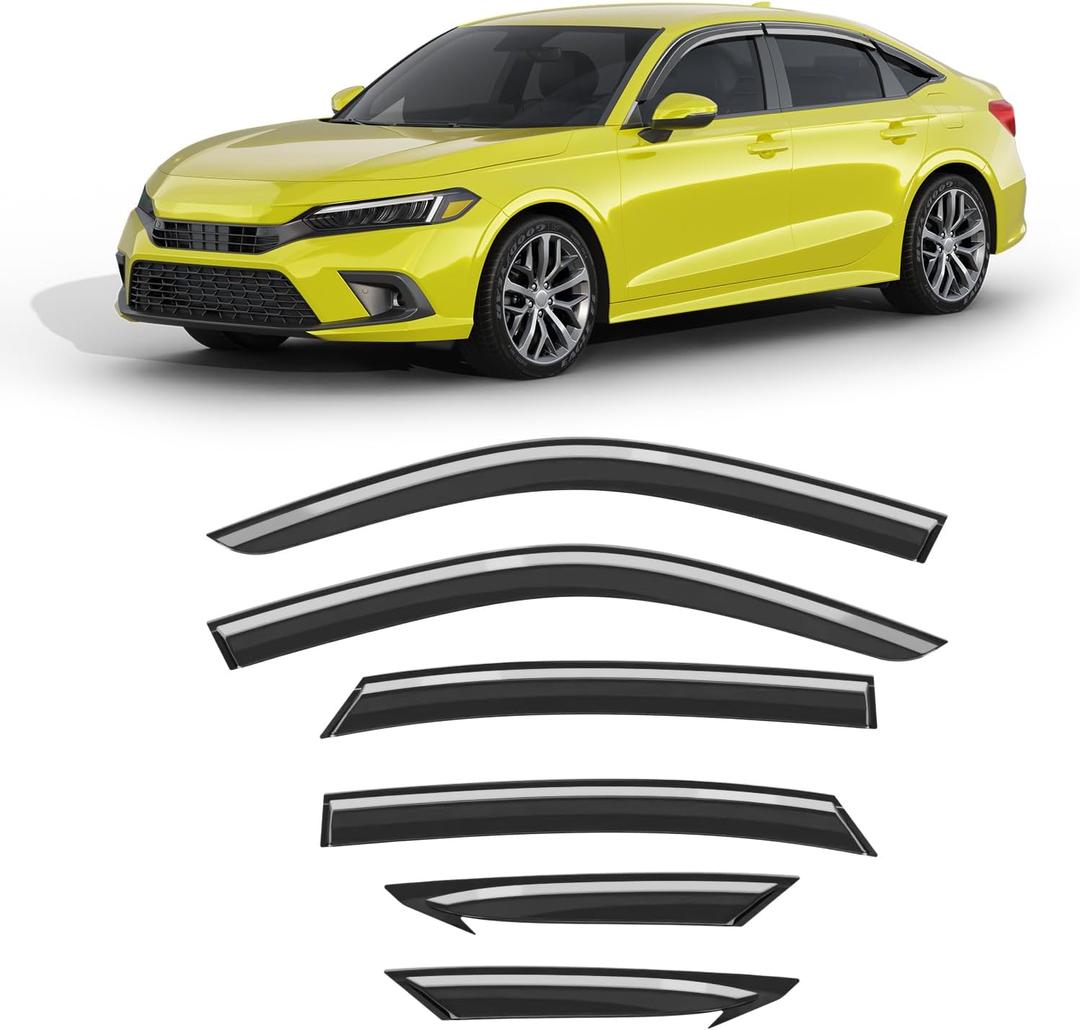 Tape-on Window Visors Rain Guards for Honda Civic Sedan 2022-2026