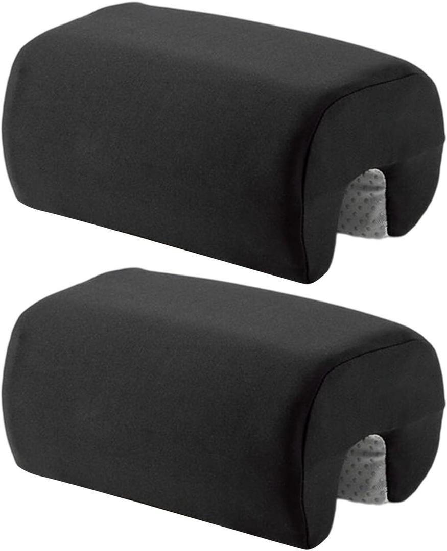 Thickened Memory Foam Armrest Height Pads Adjustable Straps Not Slip Base Simple Installs for Office Game Chairs (Black)