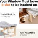 FUKUMARU 3-in-1 Cat Window Perch, Convertible Hammock for Window, Bedside and Floor, Sturdy Cat Window Bed w/Fluffy & Removable Cushion for Indoor Large Cats & Kittens, Reinforced Wood and Metal Frame