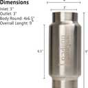 3" Inlet & Outlet Exhaust Resonator, Center Straight Through Stainless Steel Muffler,Polished