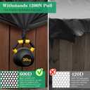 Uirway 600D Rectangular Hot Tub Cover 85L x 77W x 20H [2025 Upgraded Heavy Duty Fabric] Outdoor Waterproof SPA Covers for Hot Tub, New Super Windproof Straps, Hot Tub Winter Cover Protector, Black