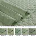 ROARINGWILD Sage Green Queen Size Quilt Bedding Set, Lightweight Soft Bedspread, Farmhouse Rustic Country Coverlet, Thin Cloud Comforter for Spring Summer, 2 Pillow Shams, 90x90 inches