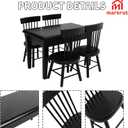 Miniature Dining Table and Chairs Set 5pcs 1:12 Scale Dollhouse Room Furniture Kitchen Mini Wooden Chair Accessories, Model Accessory Decoration for Doll House DIY Hobby, Black