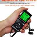 AM/FM Personal Portable Mini Radio with Digital Tuning LCD Display and Backlight Time, SWDSTP Rechargeable Pocket Radio with Earphone and Belt Clip for Walking, Jogging