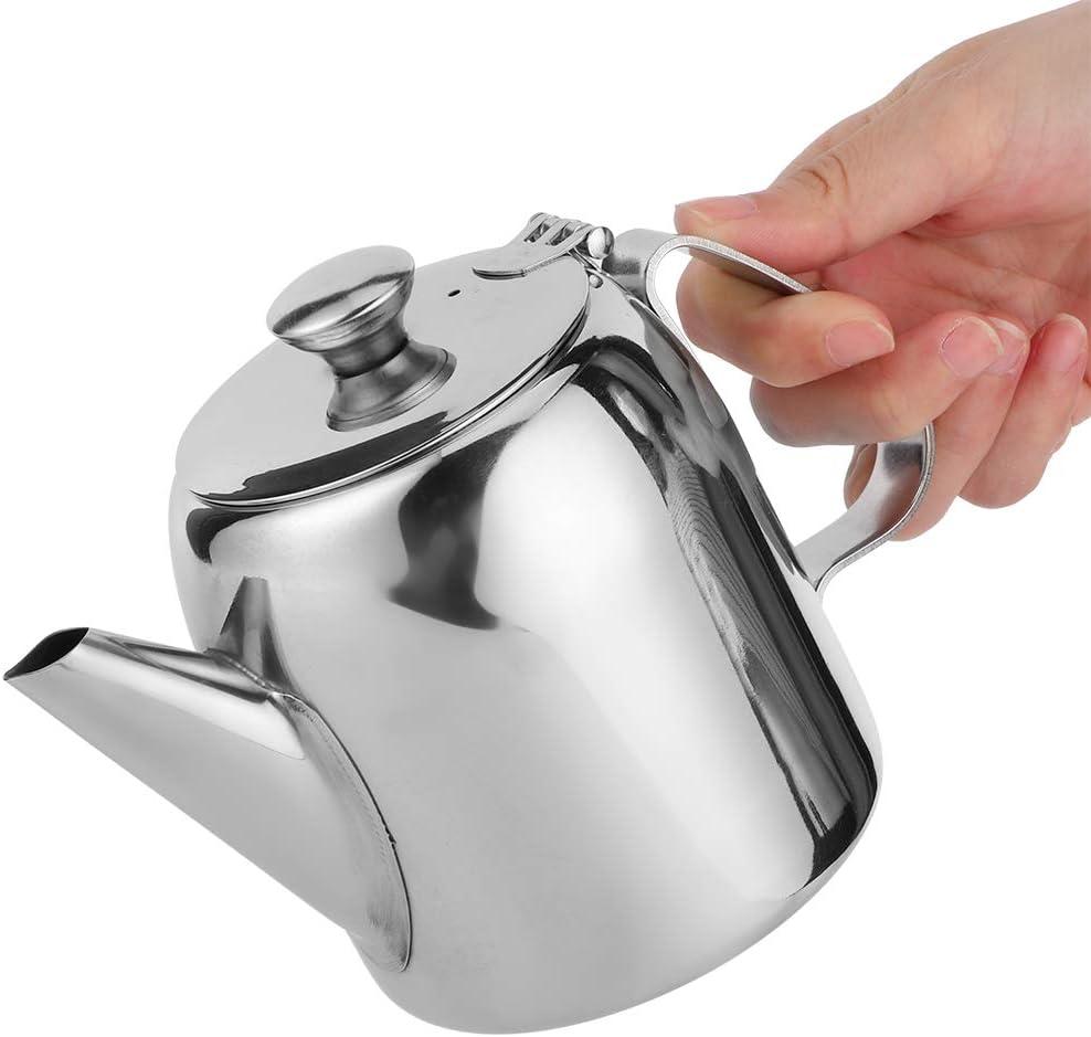Coffee Pot Kettle Stainless Steel Teapot, Cold Short Spout for Home Hotel Restaurant, Tea Pot Stovetop Teapot Hot Cold Water Pot Silver Colour Short Spout Pour Over (20 ounces)