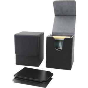 2 Pack Card Deck Box for 200+Single Sleeved Cards with 2 Dividers, Commander Deck Box Compatible fit for MTG, TCG, and Sports Cards.