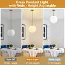 11.8in Milk Glass Pendant Lights Kitchen Island Large Globe Glass