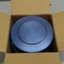 100 Count 6 Inch Transparent Blue Plastic Plates, Heavy Duty Disposable Dessert Salad Plate, Round Fancy Appetizer Plates for Wedding, Party