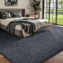 FinRec 5x7 Washable Area Rugs for Bedroom Living Room, Low Pile Thin Rug Solid Color, Non-Slip Carpet Indoor for Home Decor (Grey)