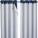 NICETOWN Blackout Curtain Liners for Sheer Curtains, Cold Heat Light Noise Blocking Liners with Rings: Easy to Open and Closed, Thermal Liners for 84 inches Long Curtains, 1 Pair, 50" x 80" Per Panel (Platinum White)