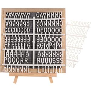 HOMSFOU Wooden Felt Letter Board Set Double-Sided 10x10 Inch Message Board for Baby Shower Birthday Wedding Includes Changeable Letters for DIY Home Decor and Milestone Memory Display (Grey)