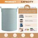 Harborway 3 Pack Laundry Hamper Collapsible Large Waterproof Cotton Linen Clothes Hamper with Handles Freestanding for Home Dorm Bathroom Bedroom Campin (Art Deco)