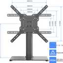 Universal TV Stand Base, Table Top TV Stand for 17-55 Inch LCD/LED TVs, Height Adjustable Monitor Mount Stand with Tempered Glass Base Holds up to 88lbs VESA 400x400mm, TS102