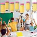 Retisee 12 Pcs Pencil Hanging Paper Lanterns Party Decorations, Kindergarten Preschool Classroom Decor Back to School Art Ceiling, First Day of School Birthday Supplies (15 Inch)