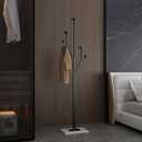 Heavy Duty Coat Rack Tree-shaped Metal Freestanding Coat Tree with Sturdy Marble Base Corner Coat Rack for Bedroom Entryway Hallway 14.96 x 10.24 x 68.9 Inches (Black)