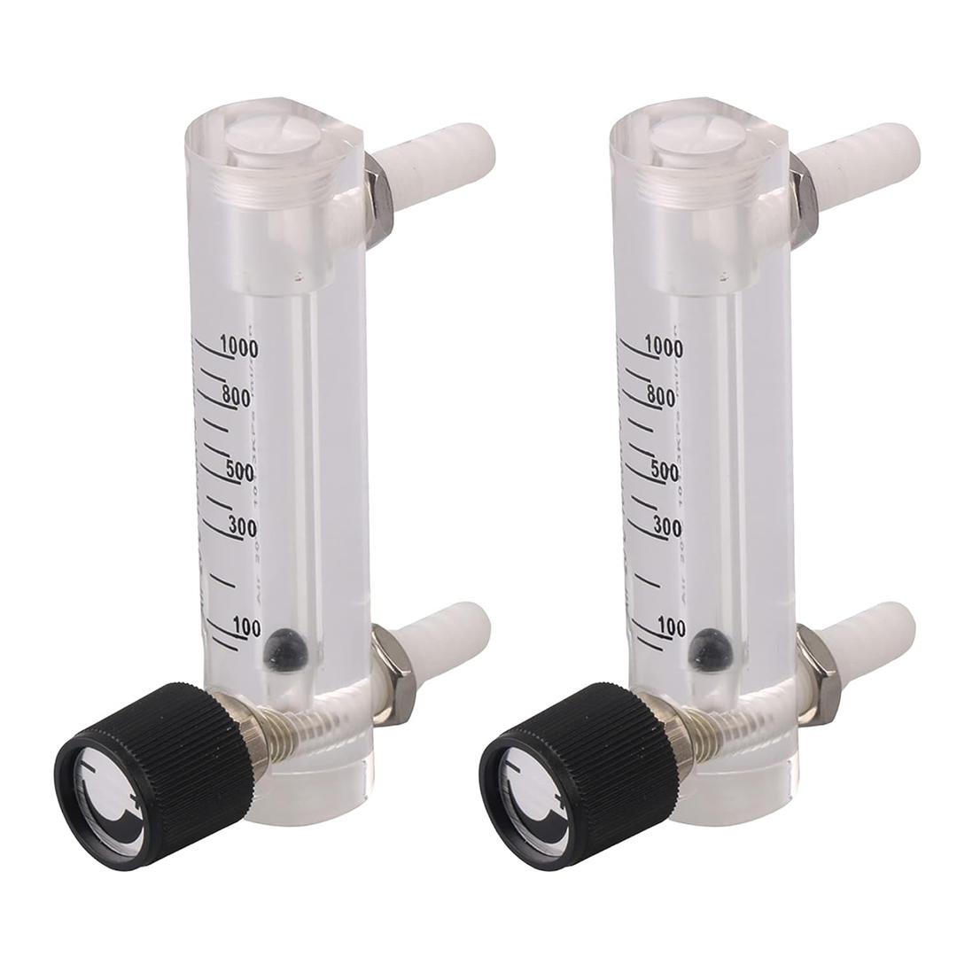 CNBTR 2 Pieces LZM-6 Flow Meter 100-1000ml/min for Oxygen Gas Air Flow Control Detect