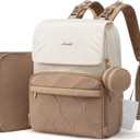 LOVEVOOK Diaper Bag Backpack, Baby Travel Bags for Boys & Girl, Toddler Waterproof Diaper Bag w/Changing Pad (Beige khaki, 15.6''-Small)