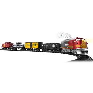 Lionel Santa Fe Freight Battery O Gauge Toy Train Set with Remote, Locomotive, Train Cars, & Track with Authentic Train Sounds, Lights, & Water Vapor Smoke Effects for Kids 4+