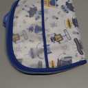 R HORSE 5Pcs Baby Bibs Set Toddler Bibs with Crumb Catcher Pocket & Snap Button Waterproof Baby Feeding Bibs for 6-24 Months (Blue)