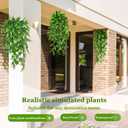 8 Pack Artificial Hanging Plants Fake Greenery Plants Fake lvy Vine for Home Wall Garden Indoor Outdoor Decoration (31'' Faux Boston Ferns,Palm Leaves)