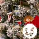 Amosfun Santa Claus Climbing on Rope Ladder Christmas Tree Ornaments Hanging Pendant Plush Swedish Gnome Figurine Ornaments for Christmas Tree Door Wall Decoration