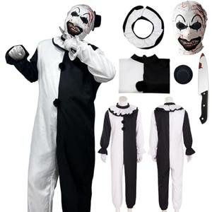 ETEBAS Clown Costume Cosplay Clown Movie With Head Cover Adult Halloween (L)