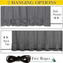 NICETOWN 2 Panels Windproof Blackout Outdoor Curtains for Patio Waterproof, Grommet & Back Tab on Top & Bottom Heavyweight Drapes Privacy for Pergola with Bouns Rope for Fixed, Grey, W46 x L80