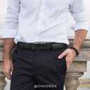 CHAOREN Mens Belt - Mens Ratchet Belt Leather 1 3/8" for Dress Pant - Micro Adjustable Belt Fit Everywhere (Black)