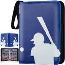 Baseball Card Binder 900 Pockets, Toploader Trading Card Holder with Removable Sleeves, Water-Resistant Blue Collector Album for Baseball Cards 2024-2025