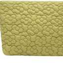 Puffy Quilted Makeup Bag for Women, Cosmetic Bag, Travel Toiletry Organizer Pouch Clutch (Green Flowers)