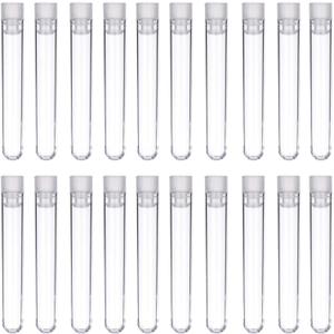 50 Pieces Clear Plastic Test Tubes 12 by 75 mm with Push Caps, 5 ml