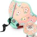 Cat Cone Collar Soft for Wound Healing, Air Breathable Neck Recovery Cone Anti Scratch Licking, Small Adjustable Surgery Cat Head Cone Alternative for Kittens(Size: S) (S(Circumference:5.1''-7.87''in), Green-Pink)