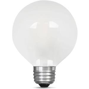 Feit Electric BPG2560/F/850/LED Decorative Frost Glass Filament LED Dimmable 60W Equivalent Daylight G25 Globe Light Bulb, White, 4.3"" h x 3.1"" d, 3PCS