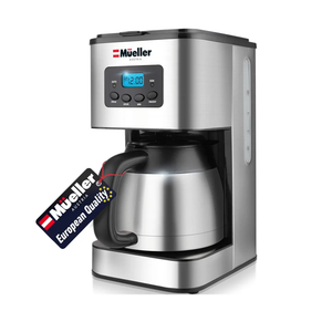 Mueller Ultra Brew Thermal Coffee Maker, 8 cup (34oz) Carafe, Keep Warm, Auto Shut-Off, LCD Display Coffee Machine, Programmable, Delay Brew Function, Stainless Steel