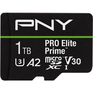 PNY 1TB PRO Elite Prime C10 U3 V30 A2 microSDXC Flash Memory Card  Ultra-Fast Speeds, Read 200MB/s, Write 150MB/s, 4K UHD, Full HD, UHS-I, for Smartphones, Drones, Action Cameras