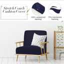 Newwiee 8Pcs Patio Cushion Covers Stretch Outdoor Cushion Cover Replacement for Patio Furniture Sofa Couch Slipcovers, Soft Flexibility Washable Furniture Protector(Waterproof Pure,Navy)
