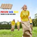 12 Pieces Potato Sack Race Bags Outdoor Lawn Game with Egg and Spoon Running Game, 3 Legged Relay Race Band Carnival Plays Outside Backyard Field Day Birthday Party Plays for Adults, Family, Company