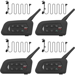 MIMIRACLE Referee Headset, Type C Left Ear Referee Communication System with Headset Earphone, Simple Pairing Bluetooth Intercom for Football Soccer Handball -4 Pack
