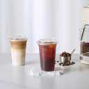 Turbo Bee 16 OZ 200 Sets Clear Plastic Cups with Strawless Sip Lids, To Go Crystal Clear Disposable Plastic Cups with Lids for Iced Coffee, Smoothies, Soda, Lemonade, Cold Beverage