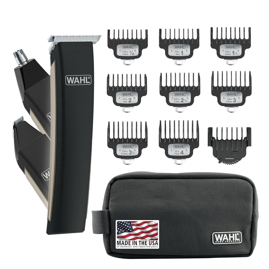 Wahl USA Rechargeable Lithium Ion 2.0 Beard Trimmer for Men - Facial Hair Trimmer with Precision T Blade for Grooming, Detailing Head, Light Touch Ups, Ear Nose & Eyebrow Model 9886-300