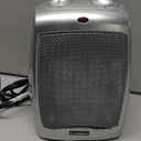 Lasko Desktop Electric Ceramic Space Heater with Adjustable Thermostat, 2 Heat Settings and Fan Only Mode, 9.2 Inches, Silver, 754200