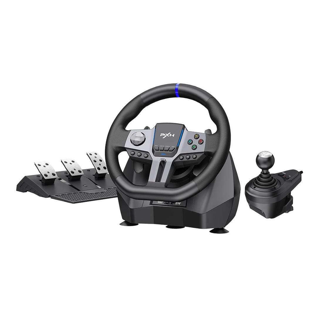 PXN PC Steering Wheel, Gaming Racing Wheel V9 GEN2 Universal USB Car Simulation 270/900° Race Driving Wheel With Pedals and Shifter for PC, Switch, Xbox One, Xbox Series X/S, PS4, PS3
