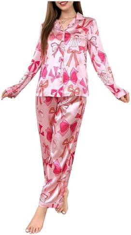 WDIRARA Women's 2 Piece Satin Sleepwear Flamingo Animal Print Button Down Shirt and Pants Pajama Set, Size: XL